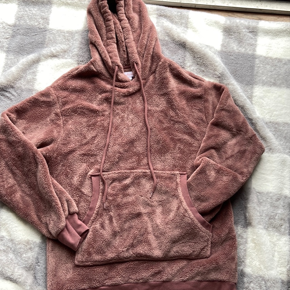 Fuzzy pink hoodie